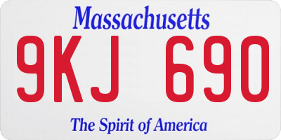 MA license plate 9KJ690