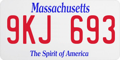 MA license plate 9KJ693