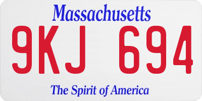 MA license plate 9KJ694