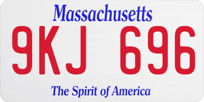 MA license plate 9KJ696