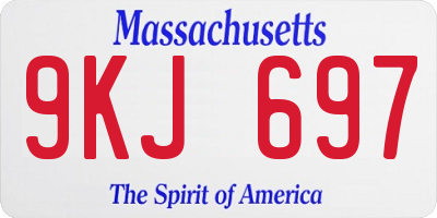MA license plate 9KJ697