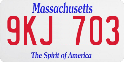 MA license plate 9KJ703