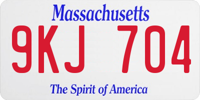MA license plate 9KJ704