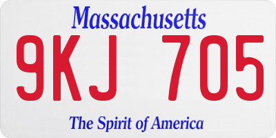 MA license plate 9KJ705