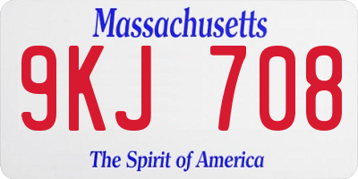 MA license plate 9KJ708