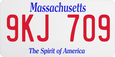 MA license plate 9KJ709