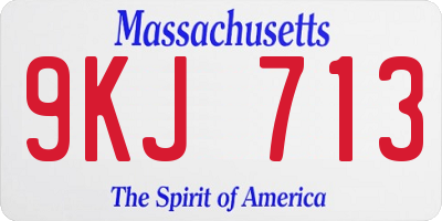 MA license plate 9KJ713