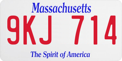 MA license plate 9KJ714