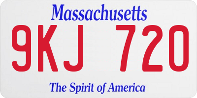 MA license plate 9KJ720