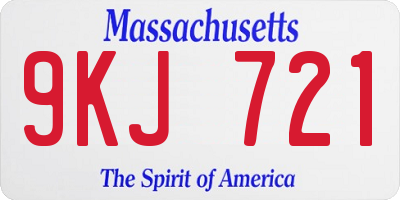 MA license plate 9KJ721
