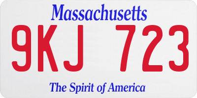 MA license plate 9KJ723