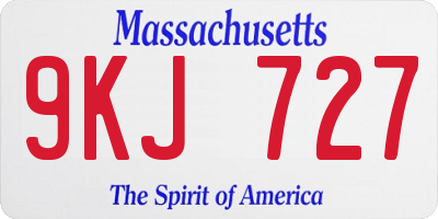 MA license plate 9KJ727