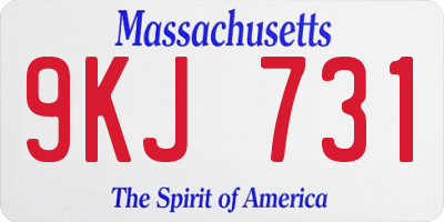 MA license plate 9KJ731