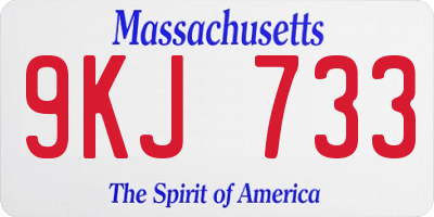 MA license plate 9KJ733