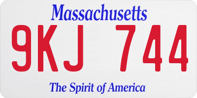 MA license plate 9KJ744