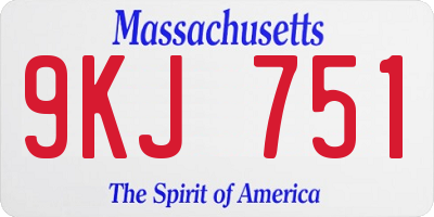 MA license plate 9KJ751