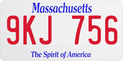 MA license plate 9KJ756