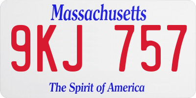 MA license plate 9KJ757