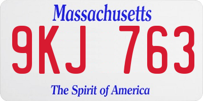 MA license plate 9KJ763
