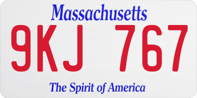 MA license plate 9KJ767
