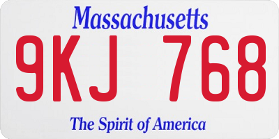 MA license plate 9KJ768