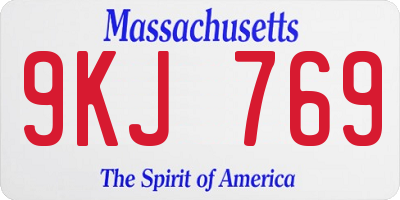 MA license plate 9KJ769