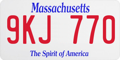 MA license plate 9KJ770