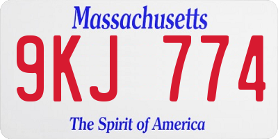 MA license plate 9KJ774