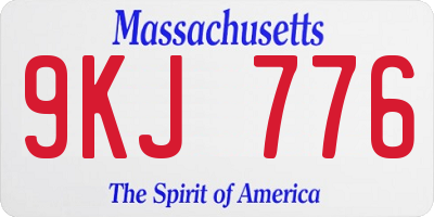 MA license plate 9KJ776