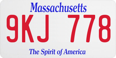 MA license plate 9KJ778