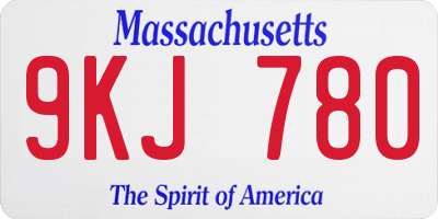 MA license plate 9KJ780
