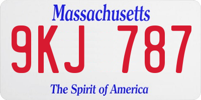 MA license plate 9KJ787