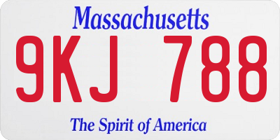 MA license plate 9KJ788