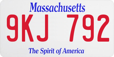 MA license plate 9KJ792