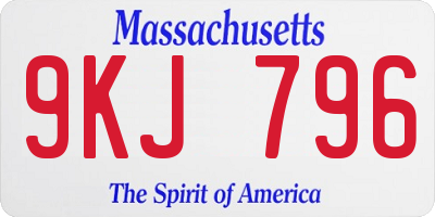 MA license plate 9KJ796