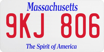 MA license plate 9KJ806