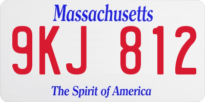 MA license plate 9KJ812