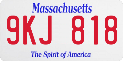 MA license plate 9KJ818