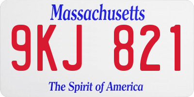 MA license plate 9KJ821