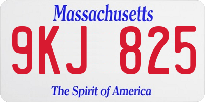 MA license plate 9KJ825