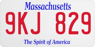 MA license plate 9KJ829