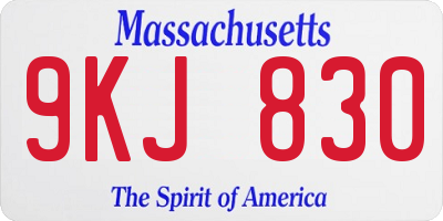 MA license plate 9KJ830