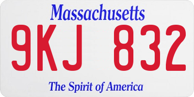 MA license plate 9KJ832
