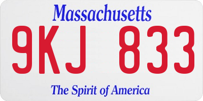 MA license plate 9KJ833