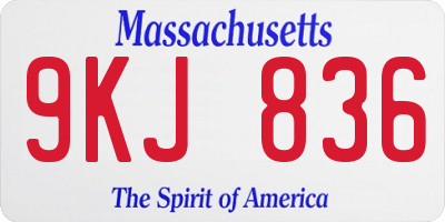 MA license plate 9KJ836
