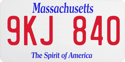 MA license plate 9KJ840