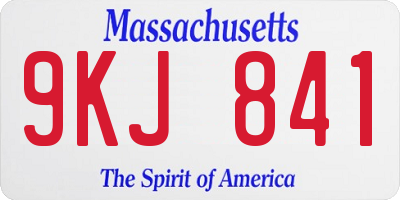 MA license plate 9KJ841