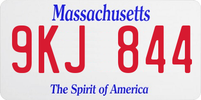 MA license plate 9KJ844