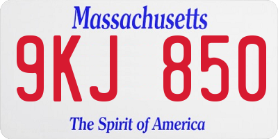 MA license plate 9KJ850