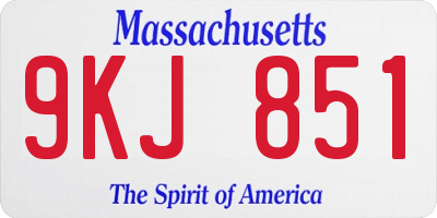 MA license plate 9KJ851